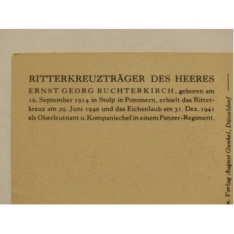 Postikortti Ritterkreuzträger des heeres Ernst Georg Buchterkirch. Espenlaub militaria
